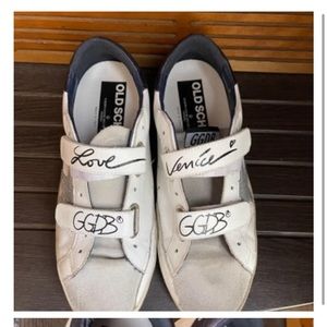 Golden Goose Old School Sneaker Love Venice White Navy Silver Star 38 / 8